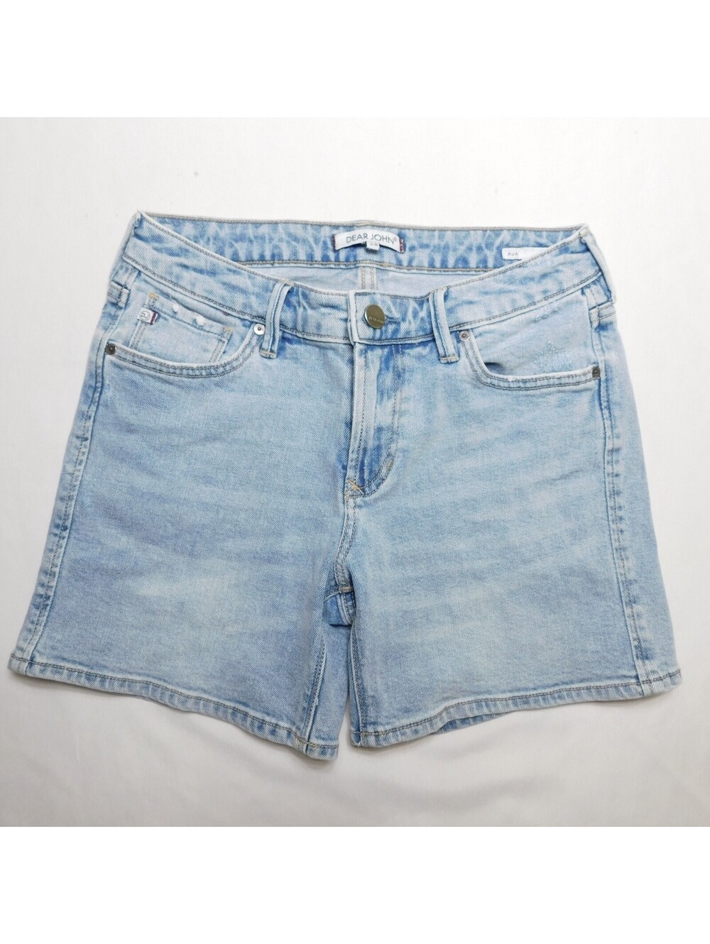 Dear John Ava Roll-Up Denim Shorts Womens Size 25 Light Wash Stretch Jean Shorts